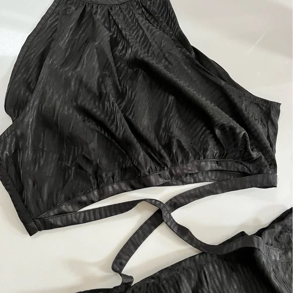 Lulus Fierce Vision Black Jacquard Print Satin Cutout Midi Dress - Picture 8 of 14